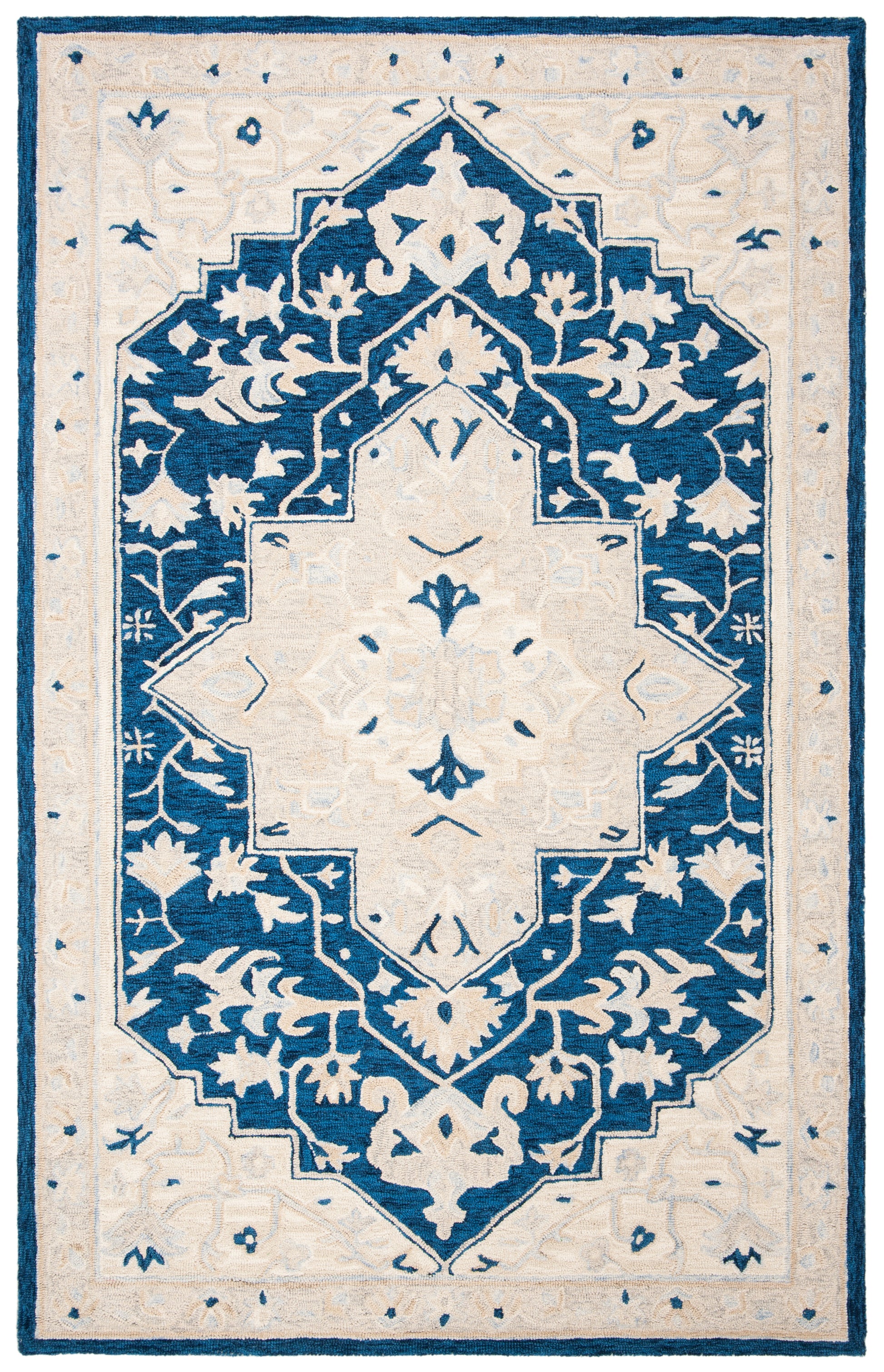 Safavieh Micro-Loop Mlp505N Navy/Ivory Area Rug