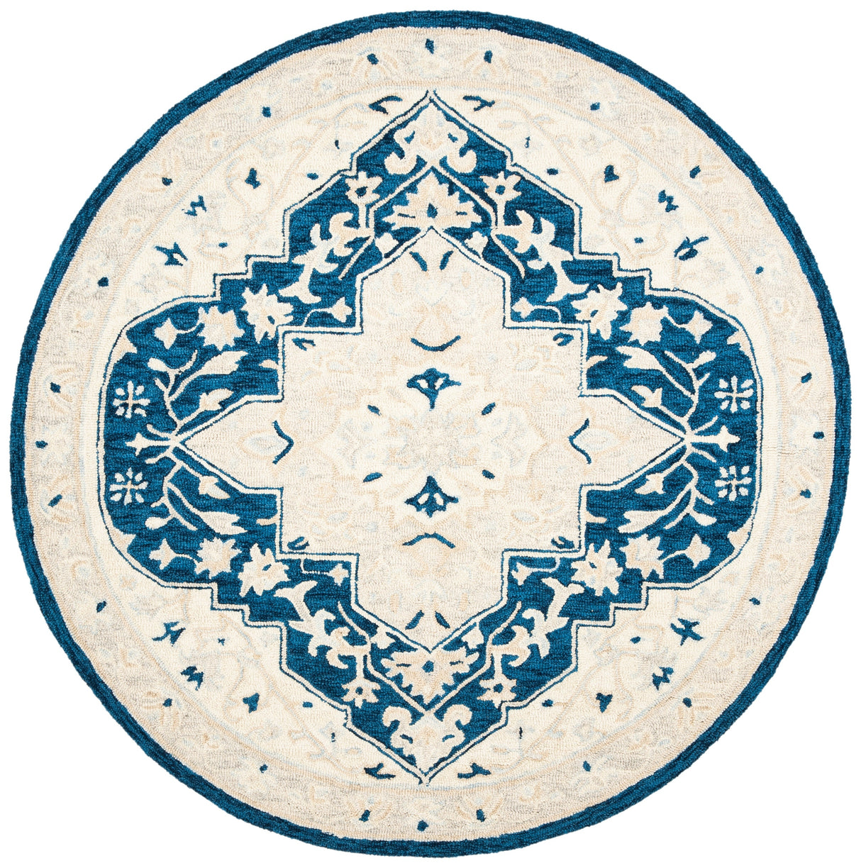 Safavieh Micro-Loop Mlp505N Navy/Ivory Rugs.