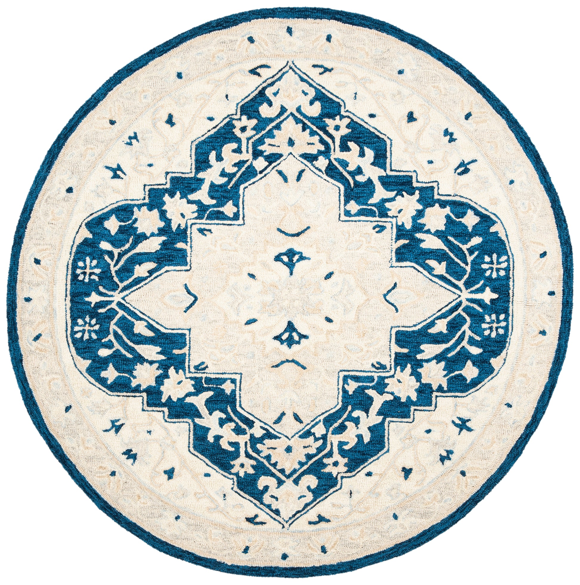 Safavieh Micro-Loop Mlp505N Navy/Ivory Area Rug