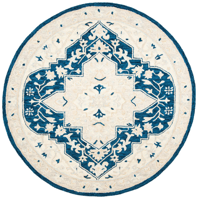 Safavieh Micro-Loop Mlp505N Navy/Ivory Rugs.