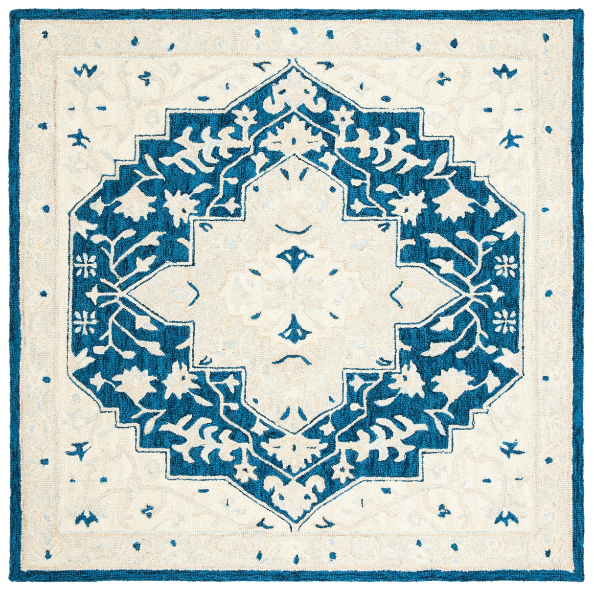 Safavieh Micro-Loop Mlp505N Navy/Ivory Rugs.