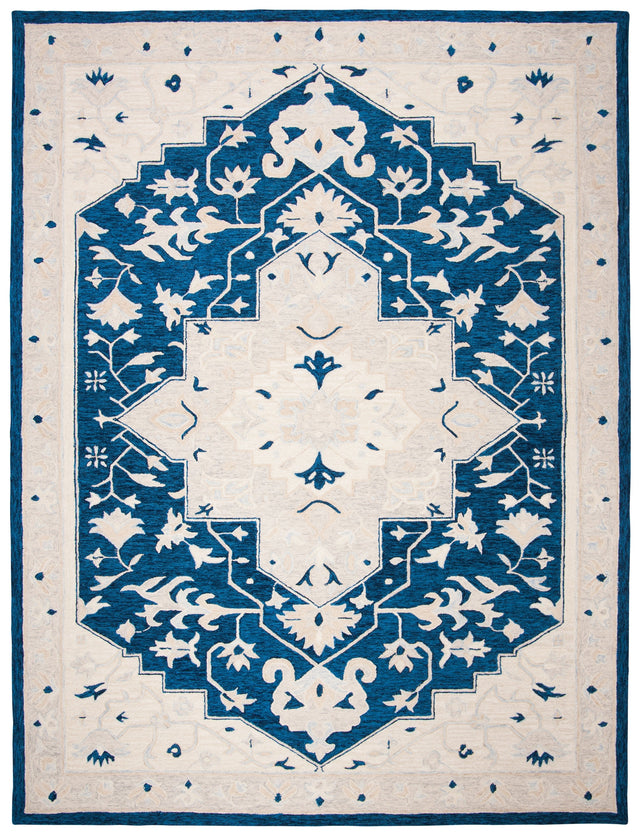 Safavieh Micro-Loop Mlp505N Navy/Ivory Rugs.