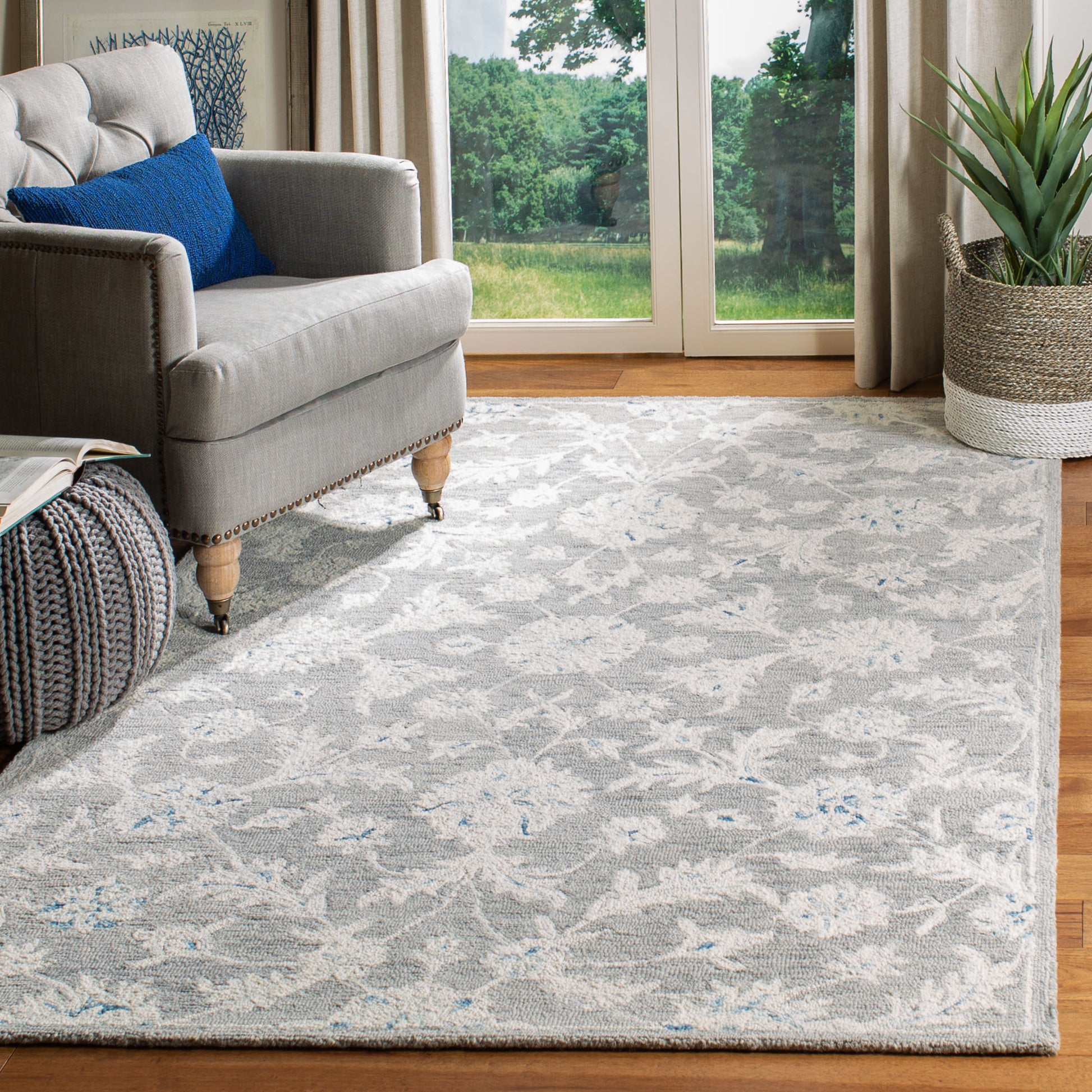 Safavieh Micro-Loop Mlp506F Grey/Ivory Area Rug