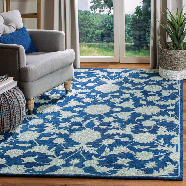 Safavieh Micro-Loop Mlp506N Navy/Grey Rugs.