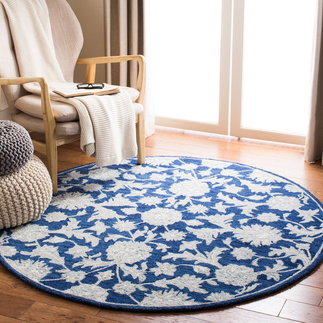 Safavieh Micro-Loop Mlp506N Navy/Grey Rugs.