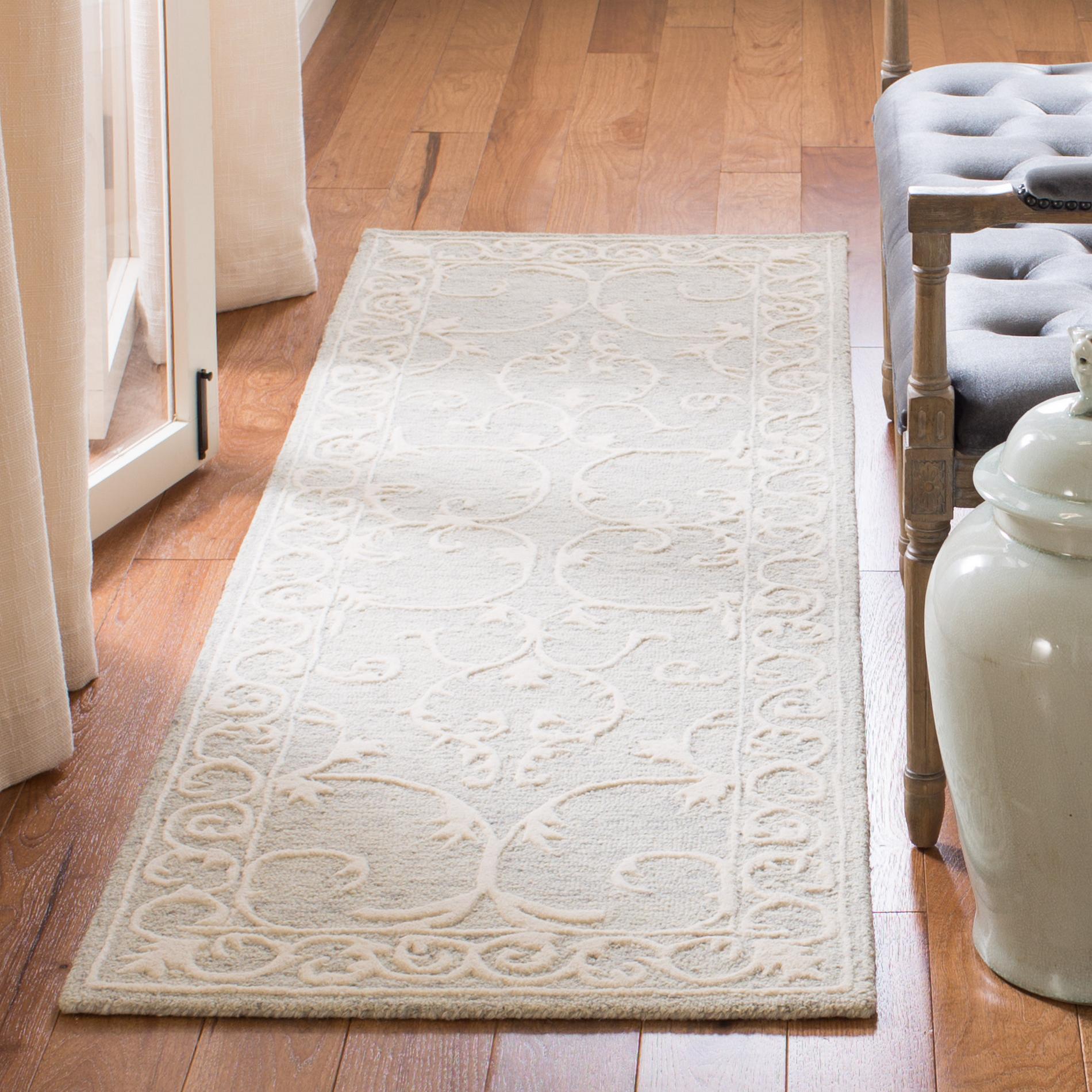 Safavieh Micro-Loop Mlp507F Light Grey/Ivory Area Rug