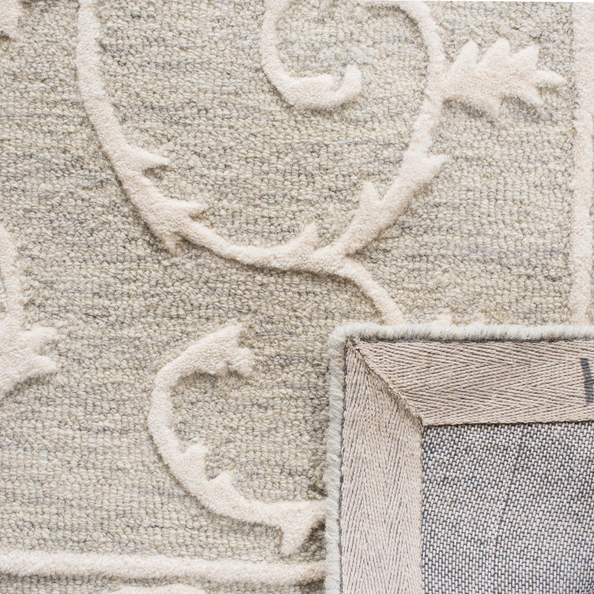 Safavieh Micro-Loop Mlp507F Light Grey/Ivory Rugs.