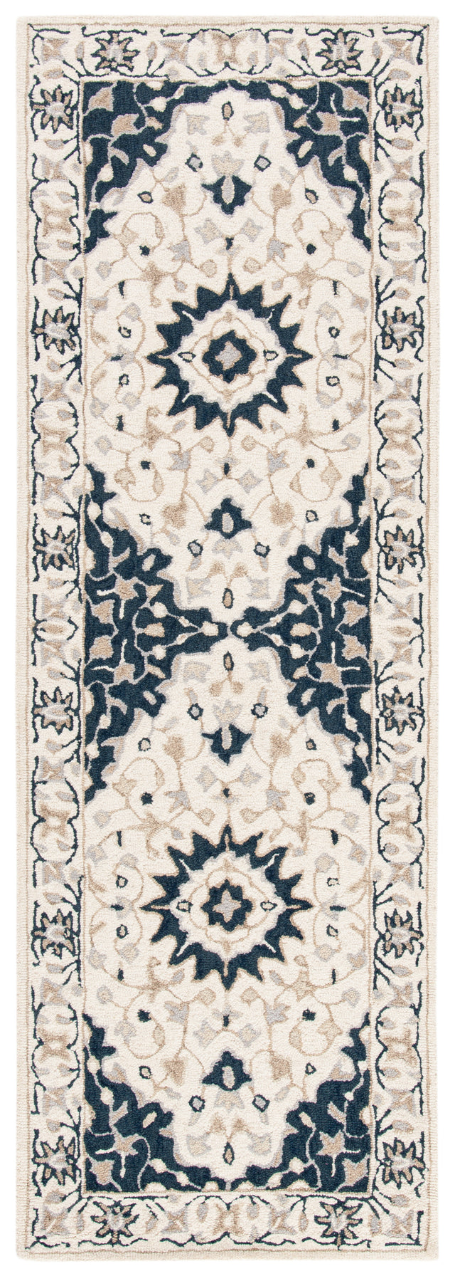 Safavieh Micro-Loop Mlp508A Ivory/Navy Rugs.