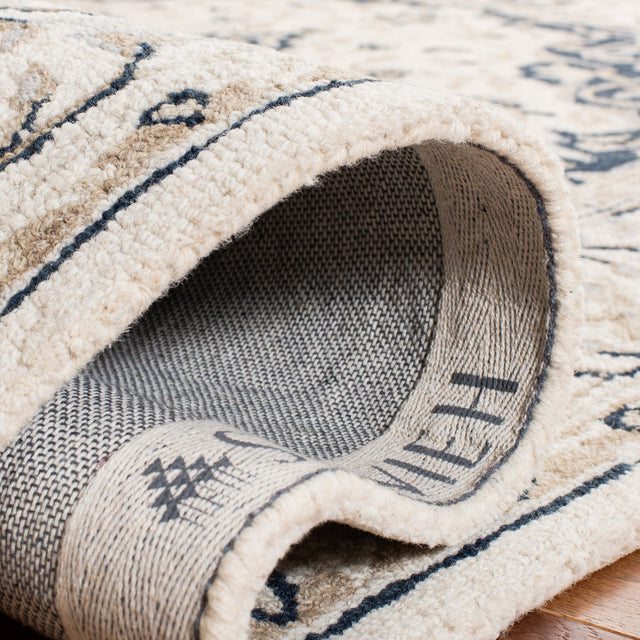 Safavieh Micro-Loop Mlp508A Ivory/Navy Rugs.
