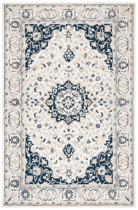 Safavieh Micro-Loop Mlp508A Ivory/Navy Area Rug