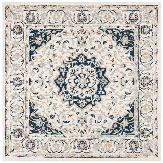 Safavieh Micro-Loop Mlp508A Ivory/Navy Rugs.