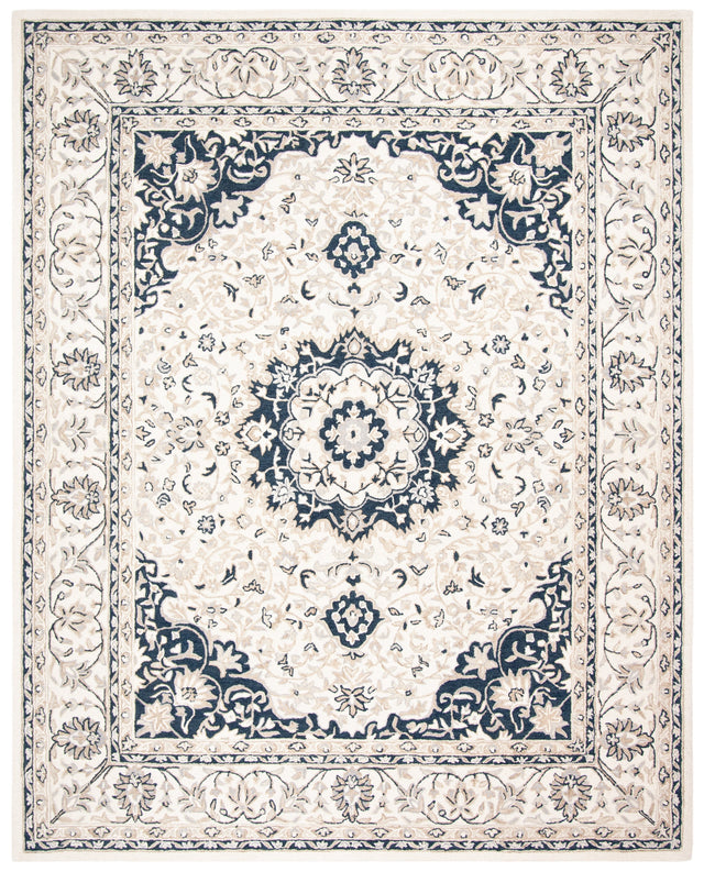 Safavieh Micro-Loop Mlp508A Ivory/Navy Rugs.