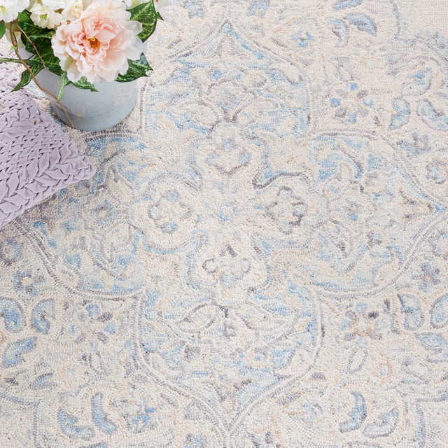 Safavieh Micro-Loop Mlp516A Ivory/Blue Rugs.