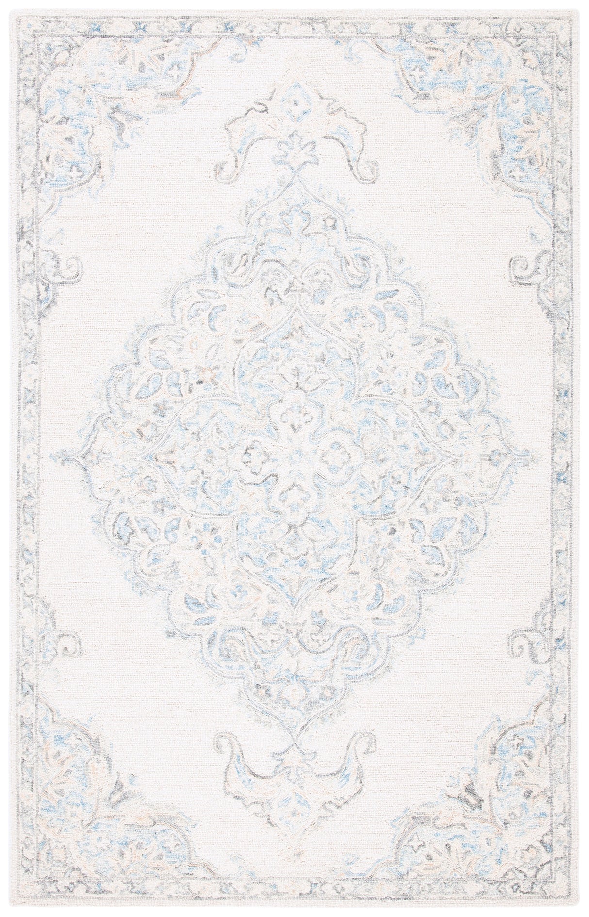 Safavieh Micro-Loop Mlp516A Ivory/Blue Rugs.