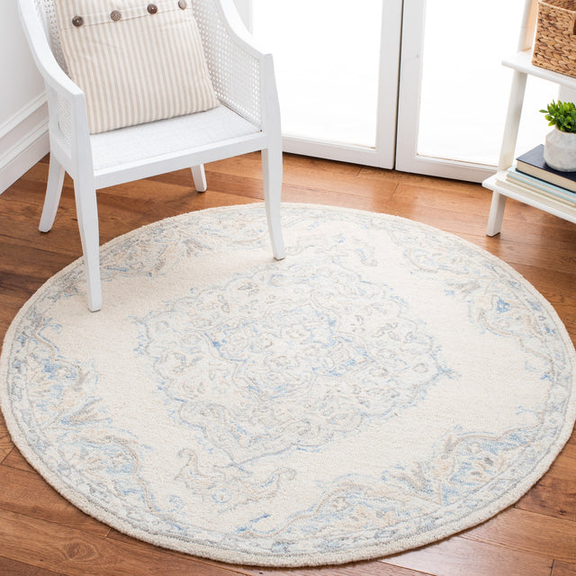 Safavieh Micro-Loop Mlp516A Ivory/Blue Rugs.