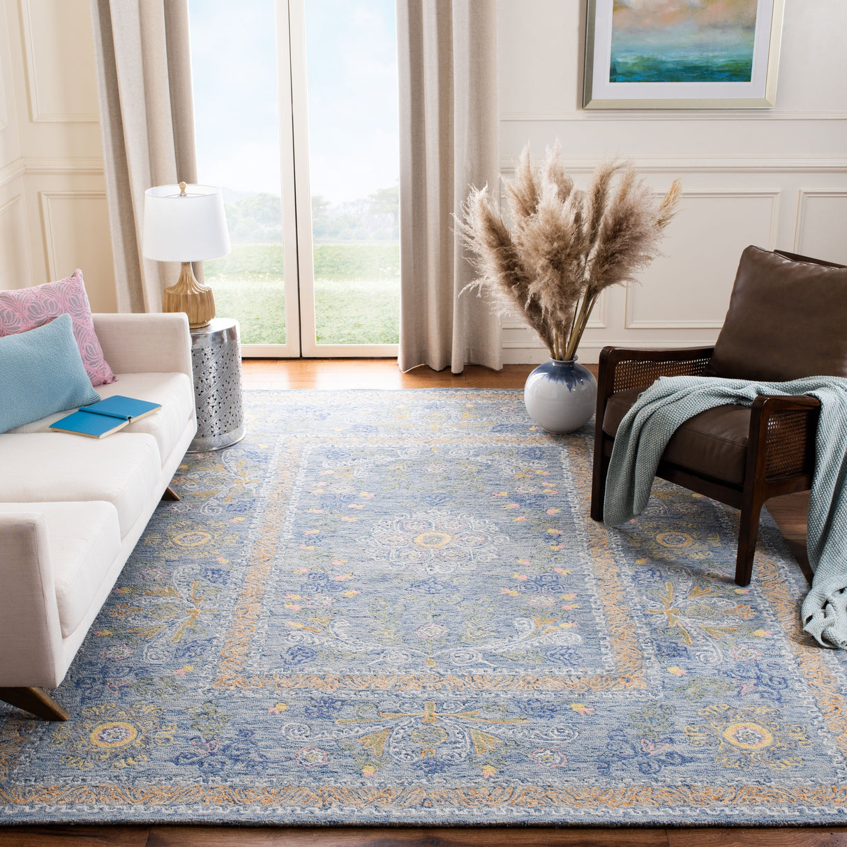 Safavieh Micro-Loop Mlp522M Blue/Green Rugs.