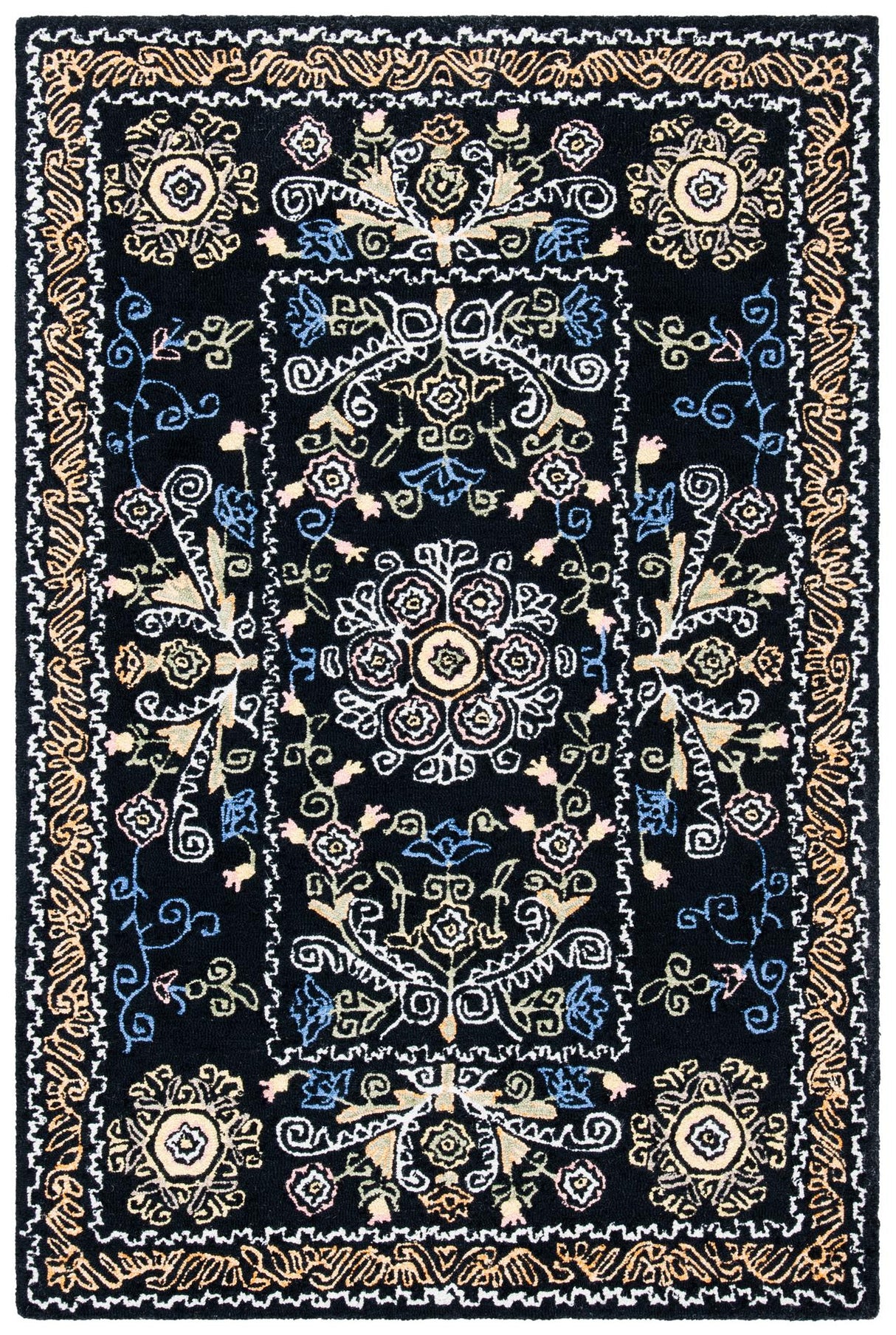 Safavieh Micro-Loop Mlp522Z Black/Green Rugs.
