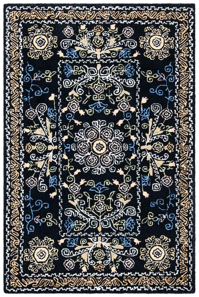 Safavieh Micro-Loop Mlp522Z Black/Green Area Rug