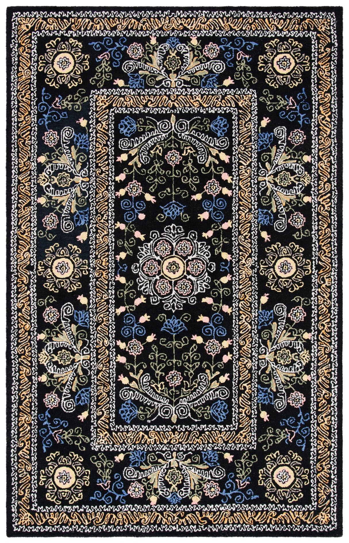 Safavieh Micro-Loop Mlp522Z Black/Green Rugs.
