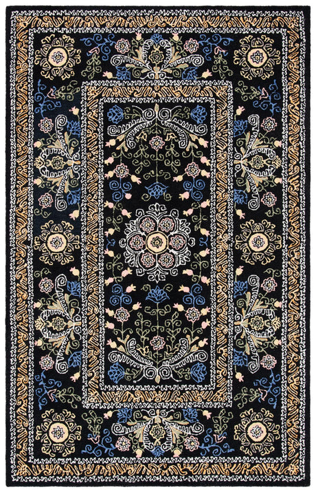 Safavieh Micro-Loop Mlp522Z Black/Green Area Rug