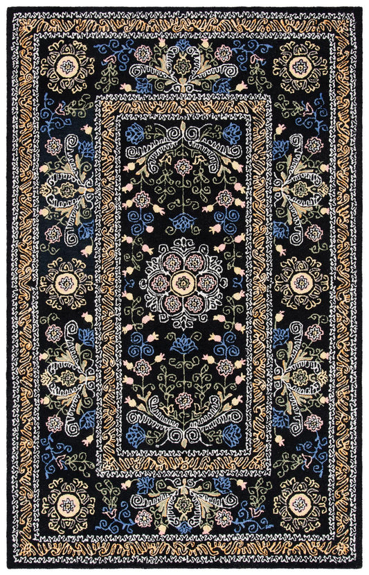 Safavieh Micro-Loop Mlp522Z Black/Green Area Rug