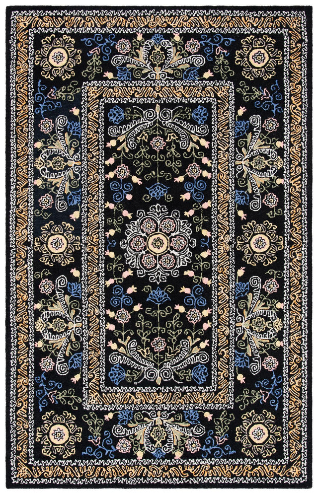 Safavieh Micro-Loop Mlp522Z Black/Green Area Rug