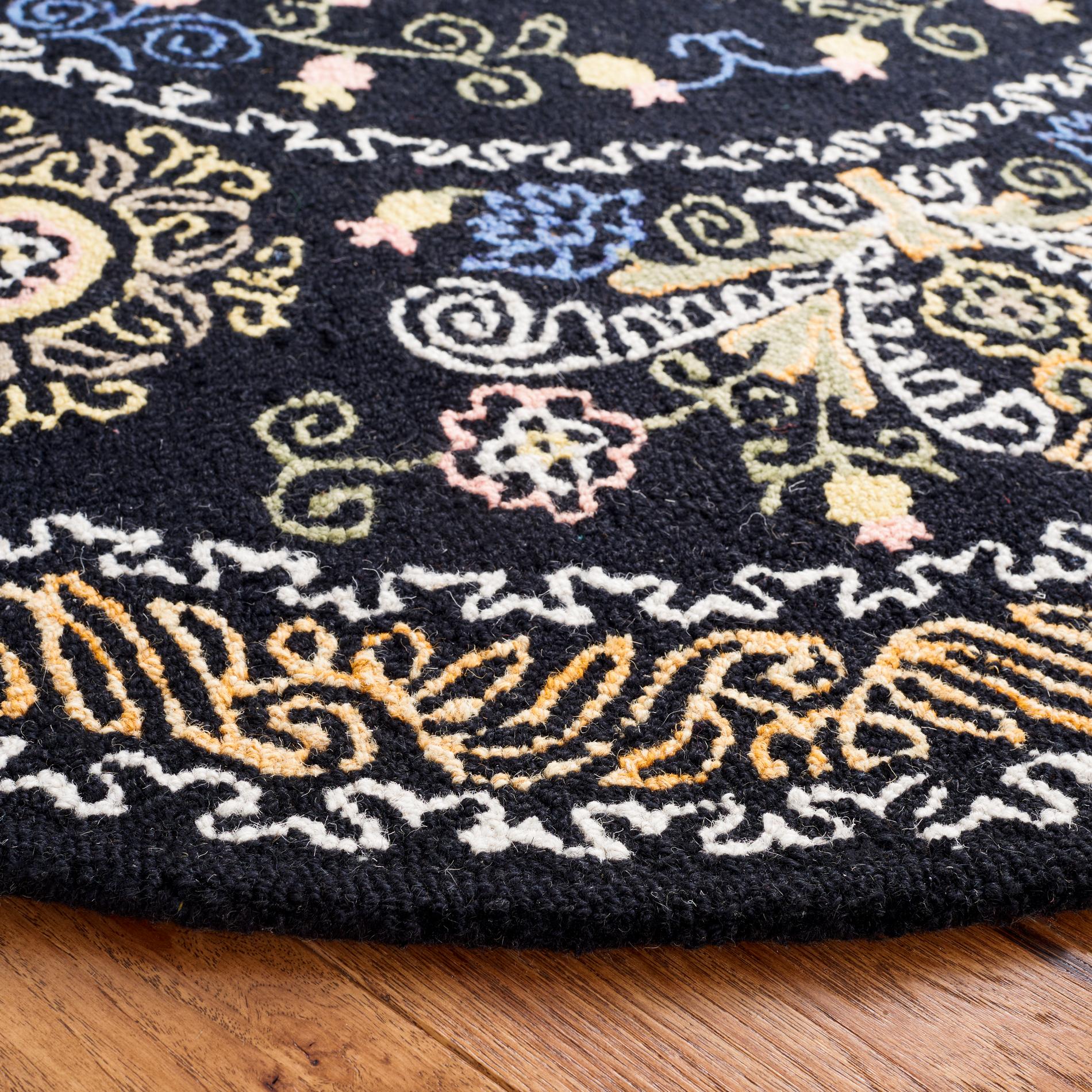 Safavieh Micro-Loop Mlp522Z Black/Green Area Rug