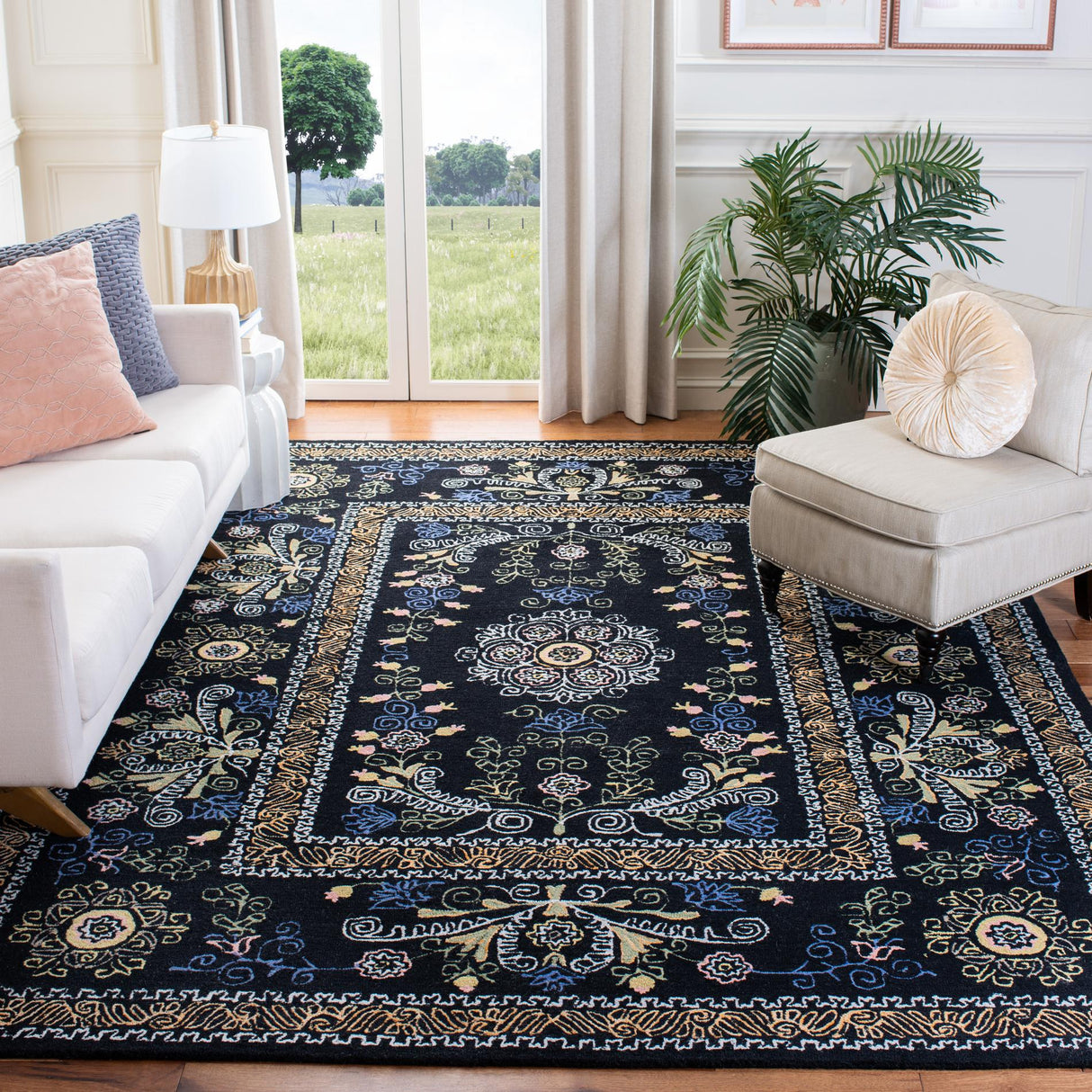 Safavieh Micro-Loop Mlp522Z Black/Green Rugs.