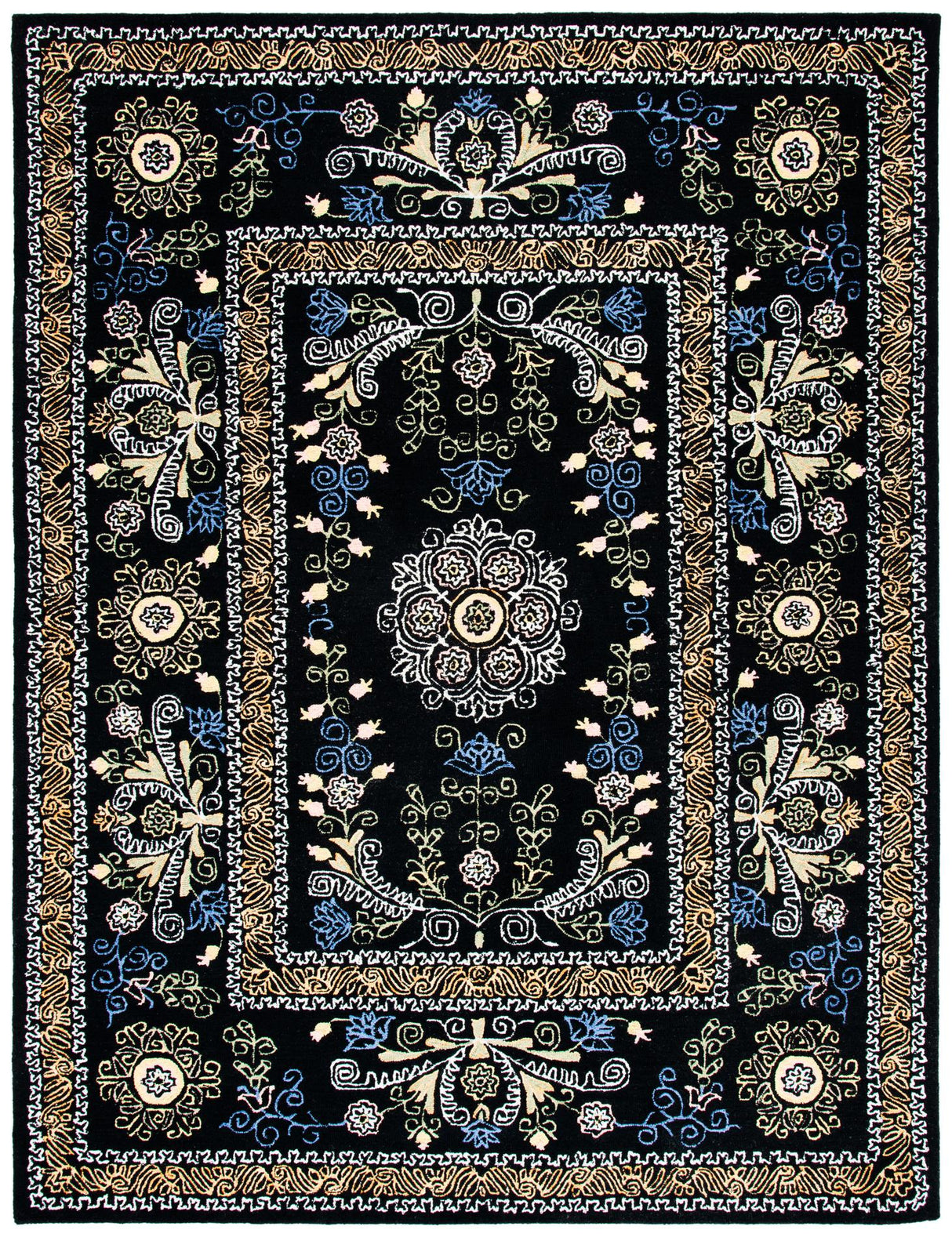 Safavieh Micro-Loop Mlp522Z Black/Green Rugs.