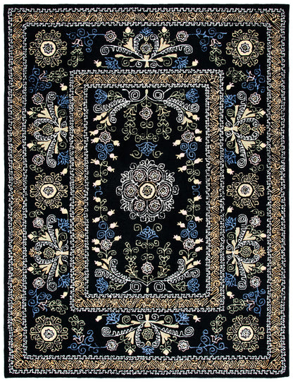 Safavieh Micro-Loop Mlp522Z Black/Green Area Rug