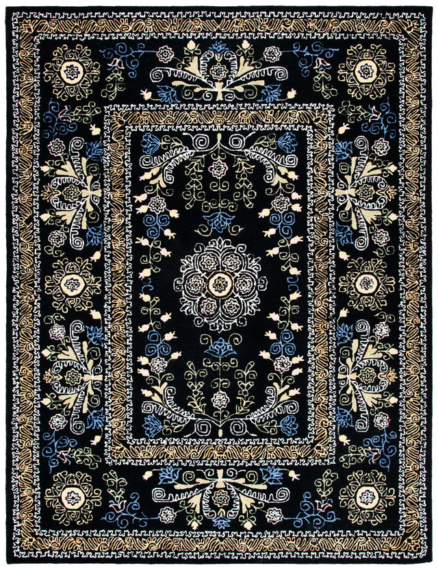 Safavieh Micro-Loop Mlp522Z Black/Green Area Rug