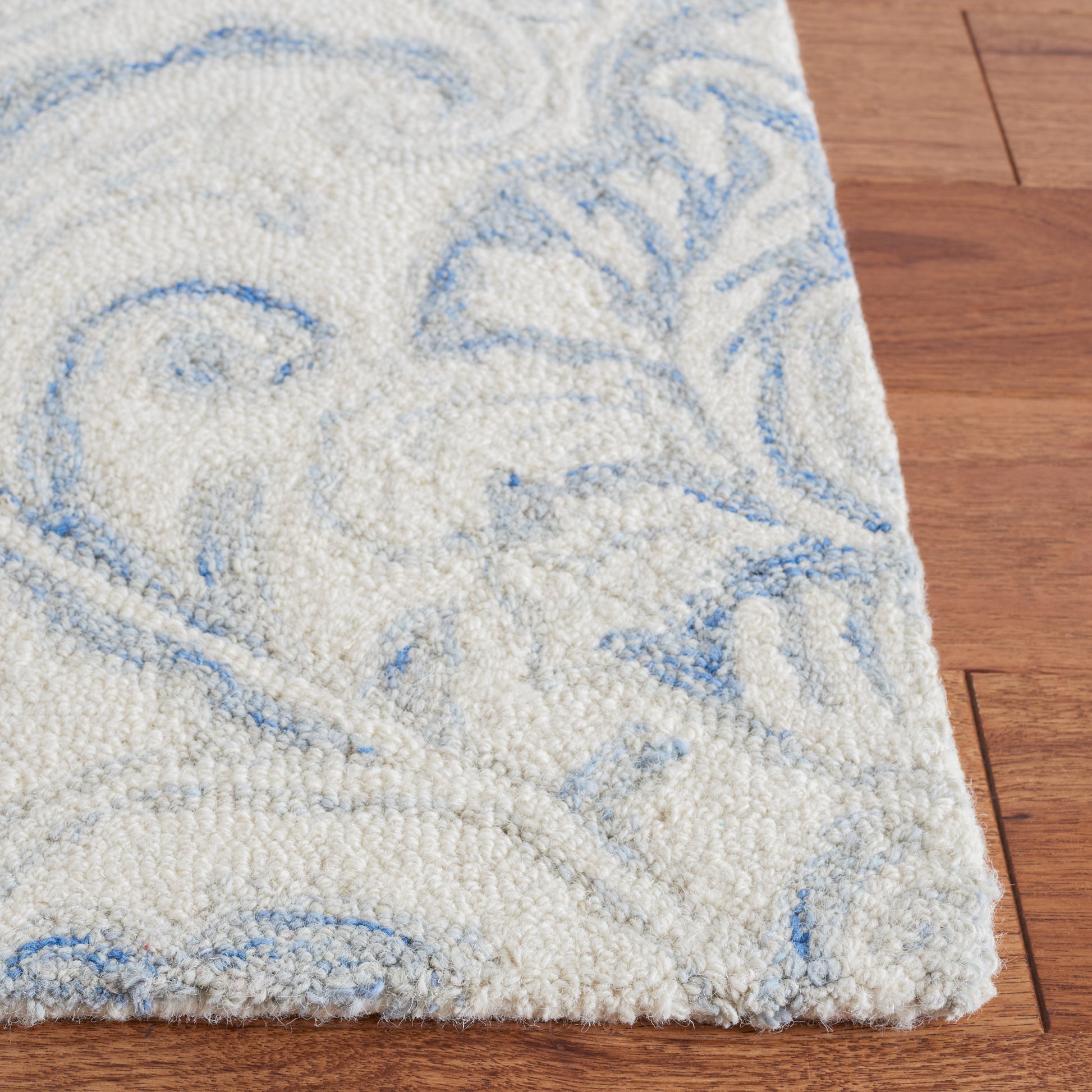 Safavieh Micro-Loop Mlp532A Ivory/Blue Area Rug