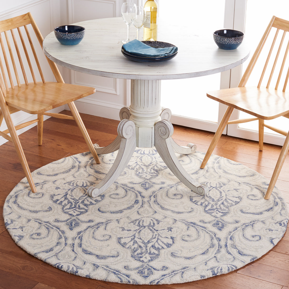 Safavieh Micro-Loop Mlp532A Ivory/Blue Rugs.