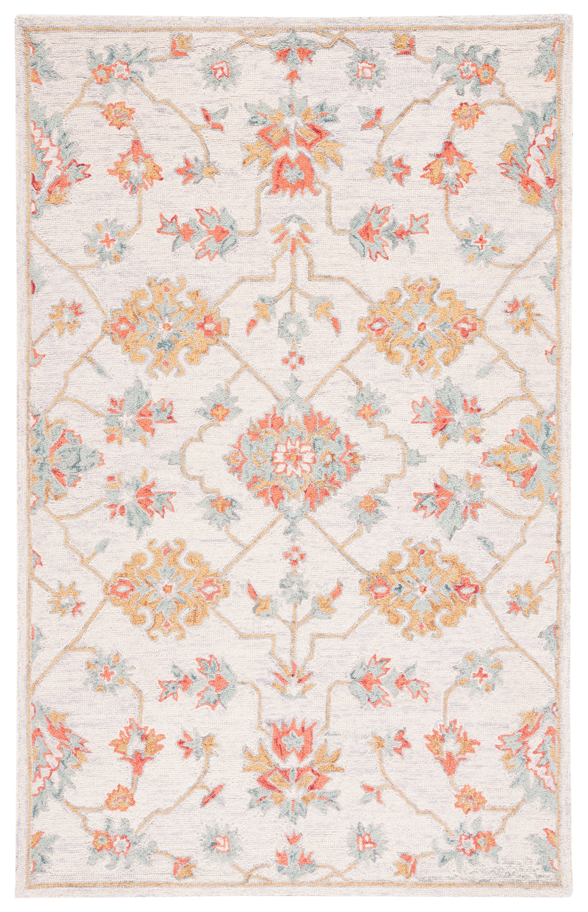 Safavieh Micro-Loop Mlp534G Silver/Red Area Rug