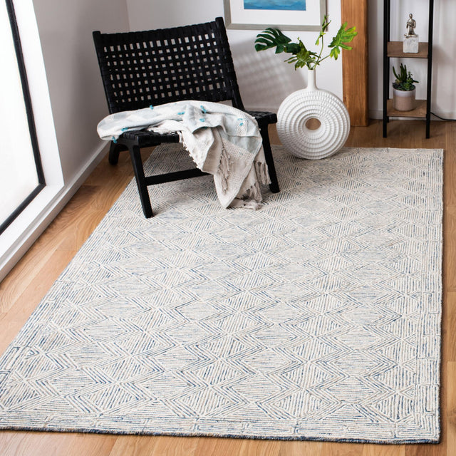 Safavieh Micro-Loop Mlp538M Blue/Ivory Rugs.