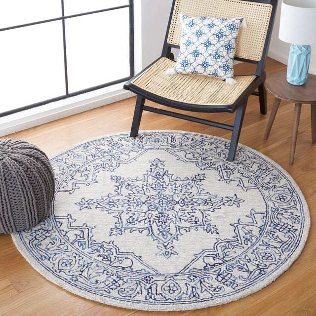 Safavieh Micro-Loop Mlp614A Ivory/Blue Area Rug