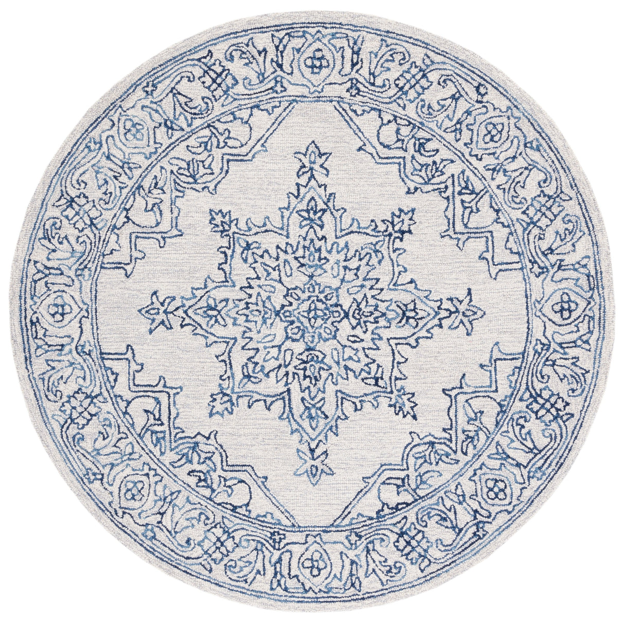 Safavieh Micro-Loop Mlp614A Ivory/Blue Rugs.