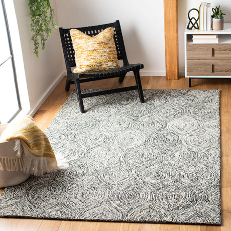 Safavieh Micro-Loop Mlp615Z Black/Ivory Area Rug