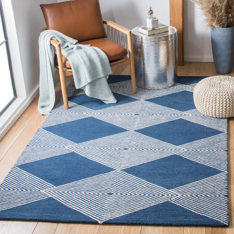 Safavieh Micro-Loop Mlp618N Navy/Ivory Area Rug