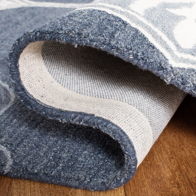 Safavieh Micro-Loop Mlp620F Grey/Navy Rugs.