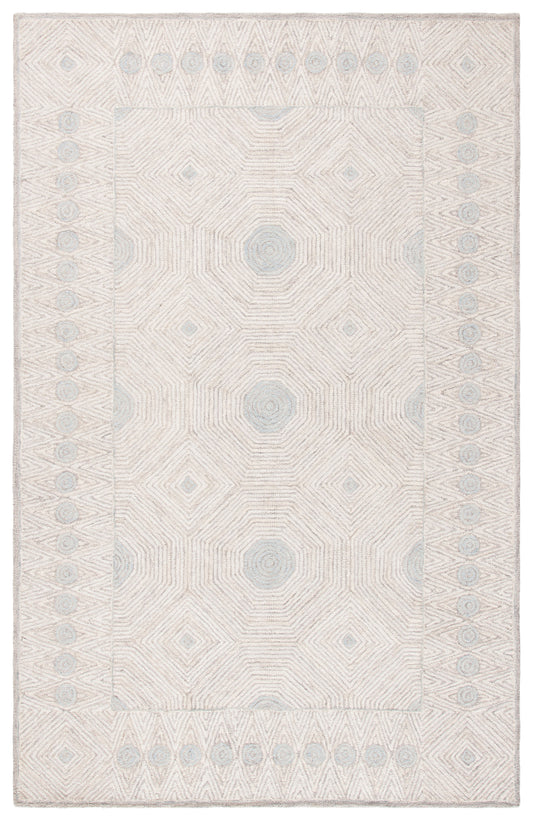 Safavieh Micro Loop Mlp631G Silver/Beige Area Rug