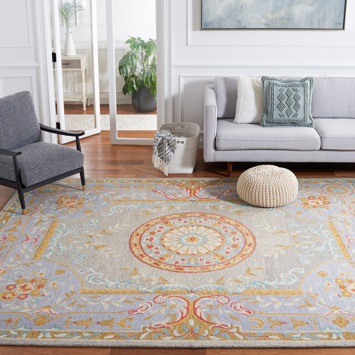 Safavieh Micro Loop Mlp634Y Green/Grey Rug.
