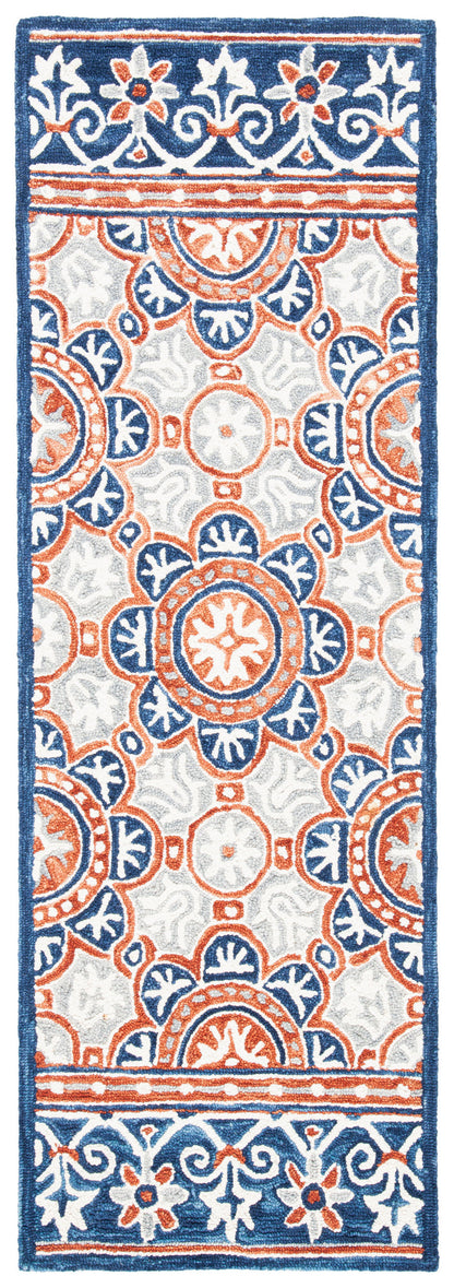 Safavieh Micro Loop Mlp635T Brown/Blue Area Rug