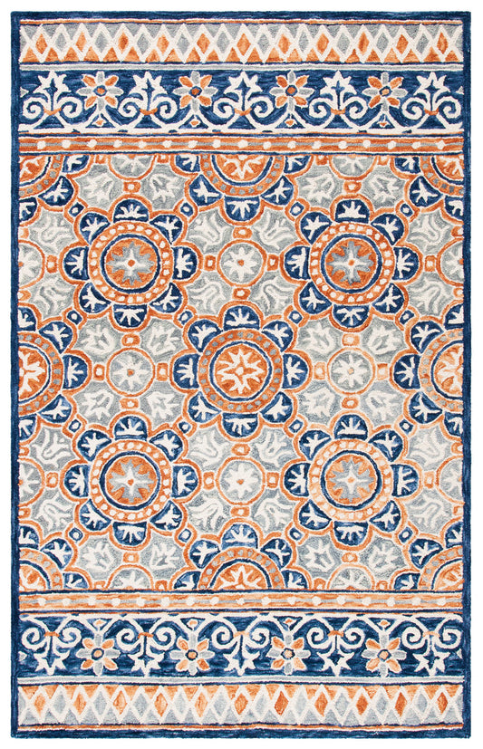 Safavieh Micro Loop Mlp635T Brown/Blue Area Rug