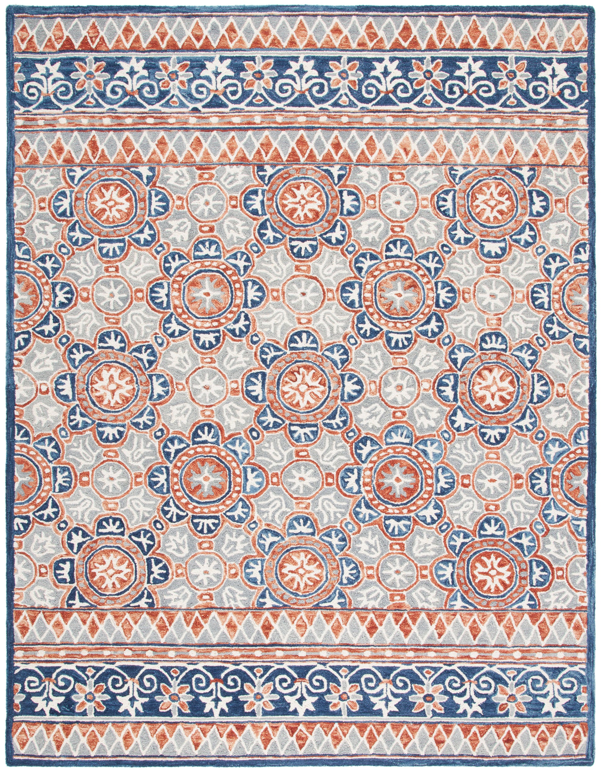 Safavieh Micro Loop Mlp635T Brown/Blue Area Rug