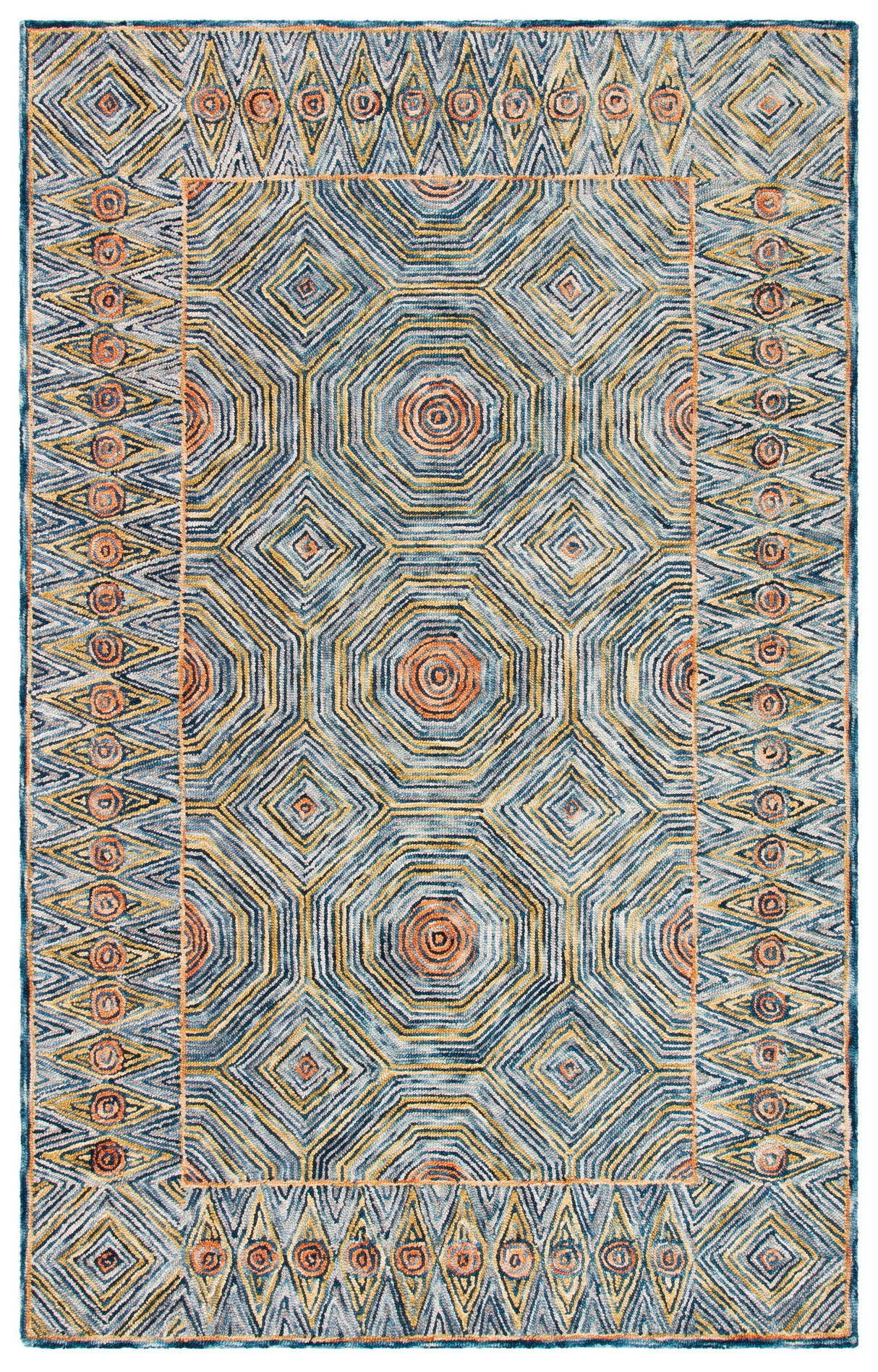 Safavieh Micro Loop Mlp638Y Green/Blue Rug.