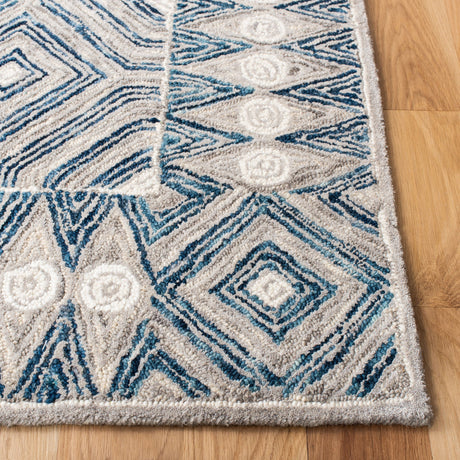 Safavieh Micro Loop Mlp639A Ivory/Blue Rug.