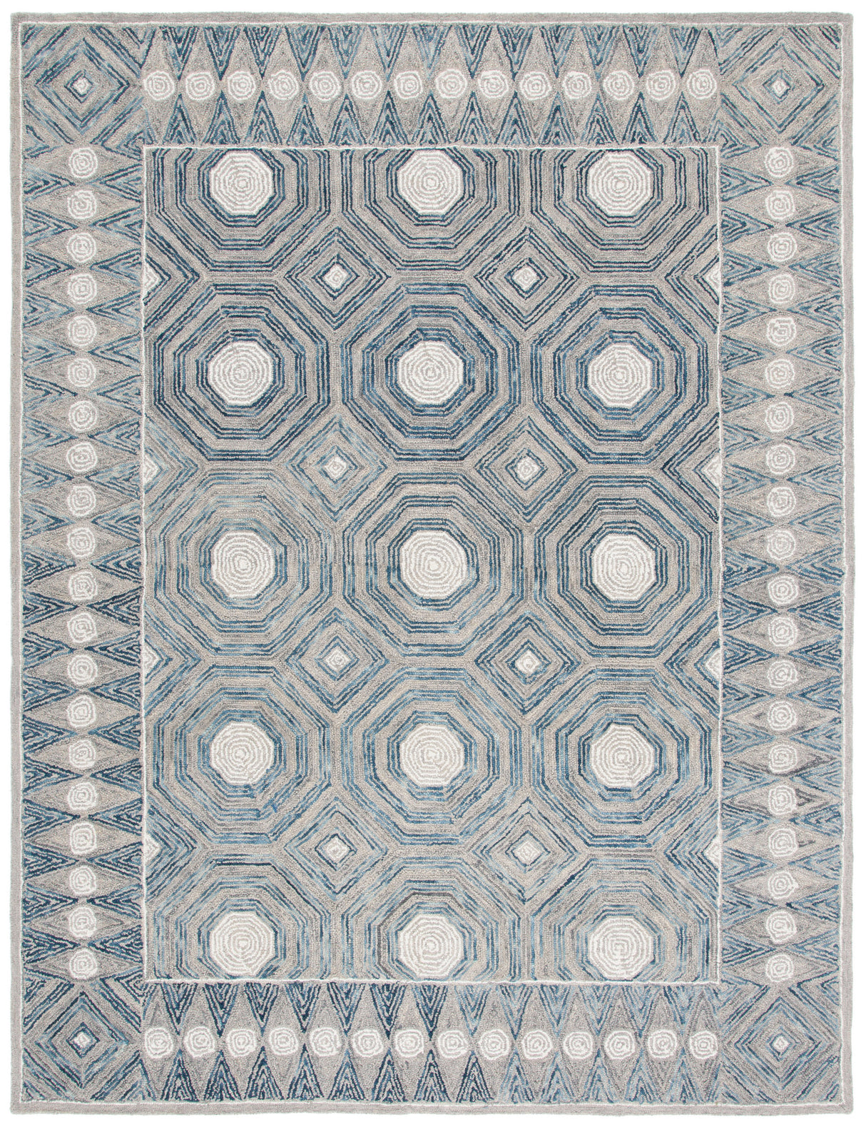 Safavieh Micro Loop Mlp639A Ivory/Blue Rug.