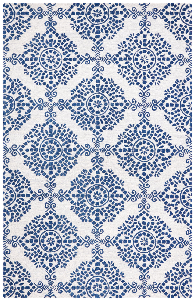 Safavieh Micro-Loop Mlp647A Ivory/Blue Rugs.