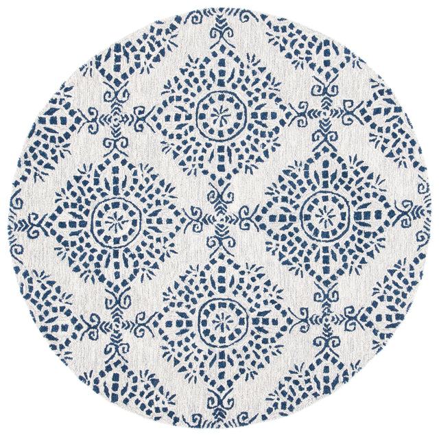 Safavieh Micro-Loop Mlp647A Ivory/Blue Rugs.
